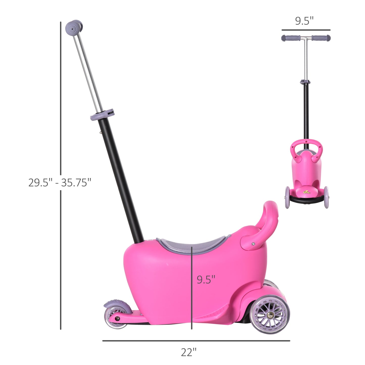 3-in-1 Ride On Push Car