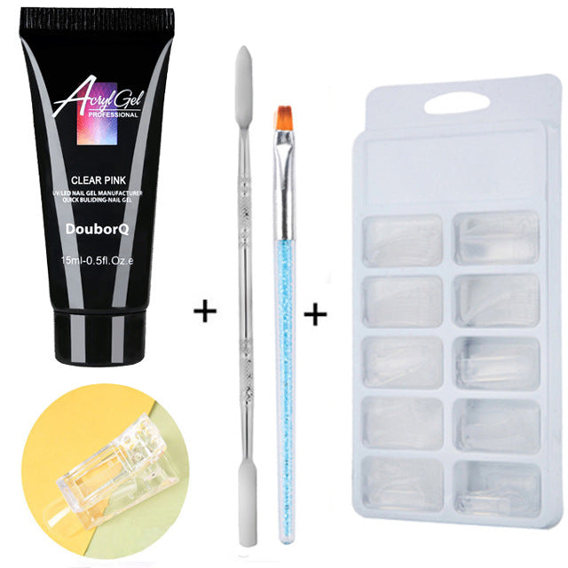 a black tube of gel and a brush