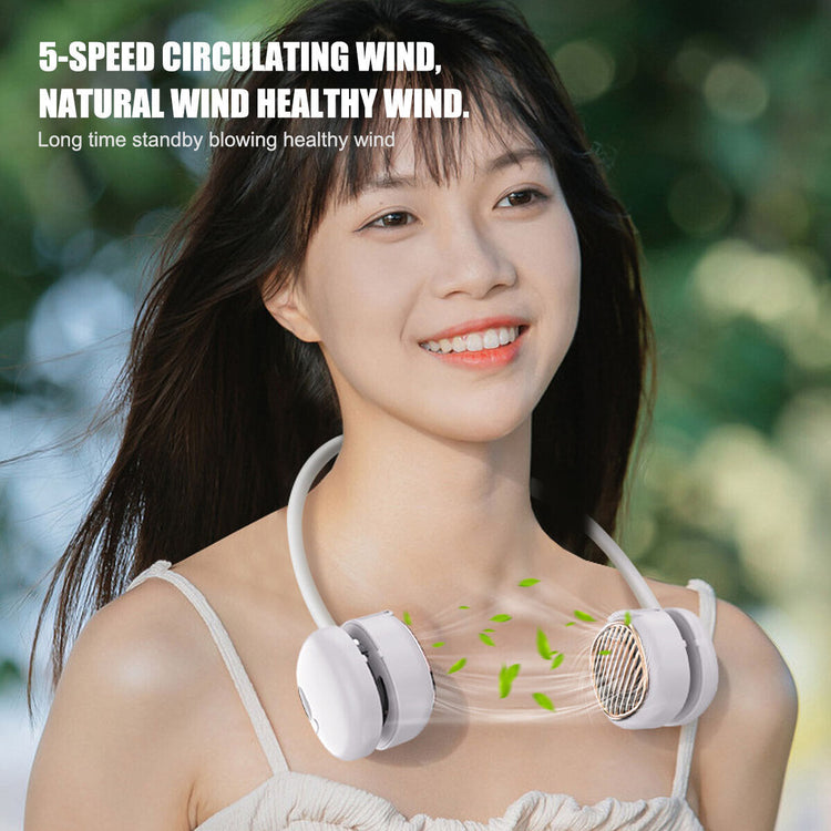 a woman with headphones around her neck