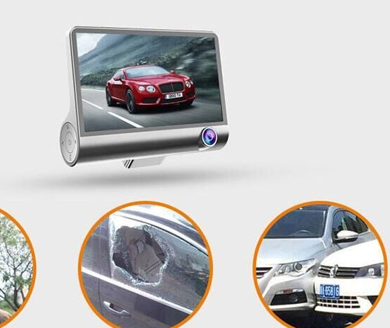 a screen with a picture of a car