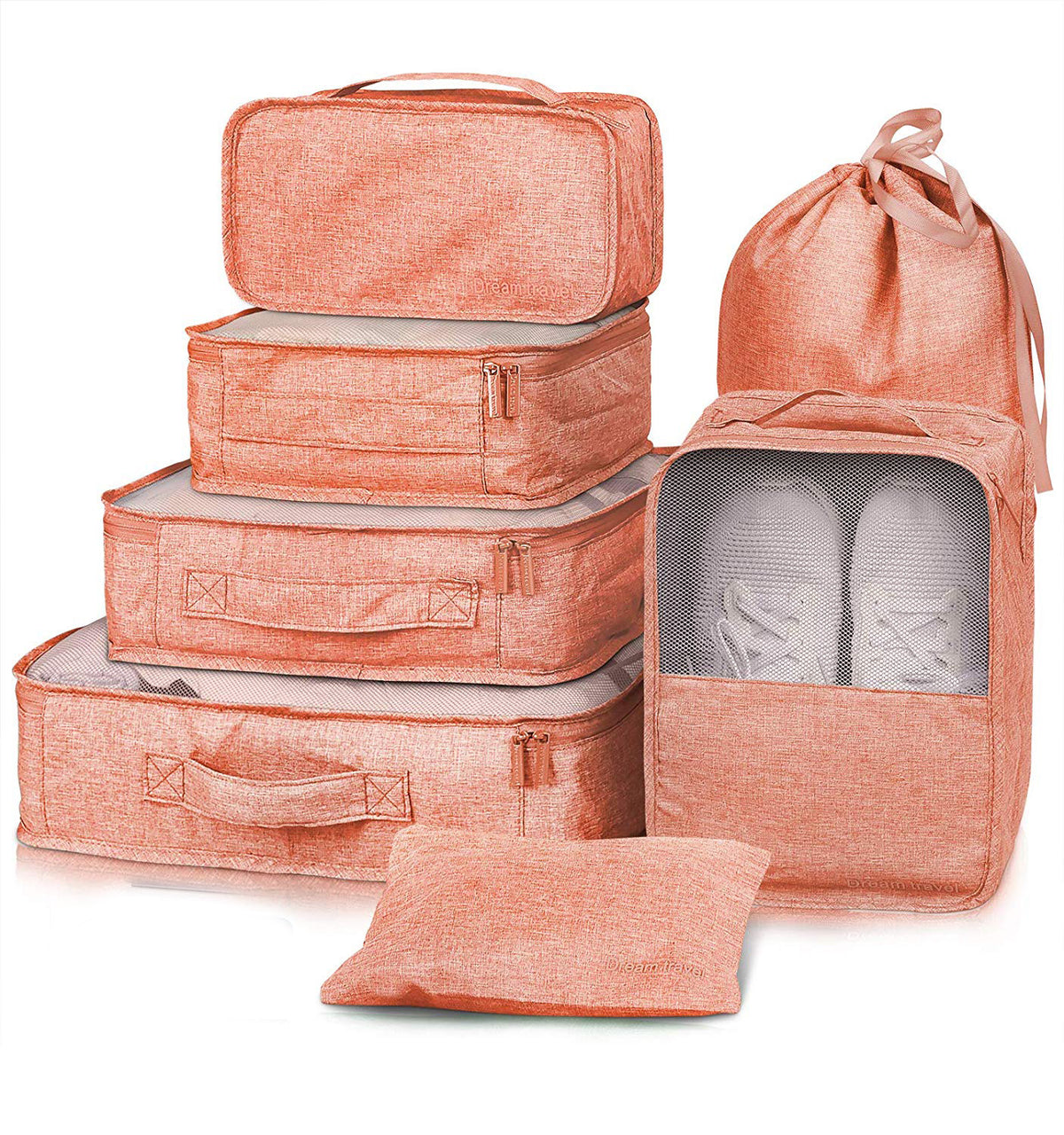 a group of luggage bags