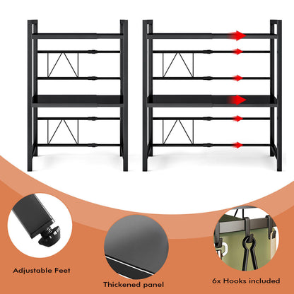 3 Tier Expandable Microwave Oven Rack Stand Storage Holder Kitchen Corner Shelf