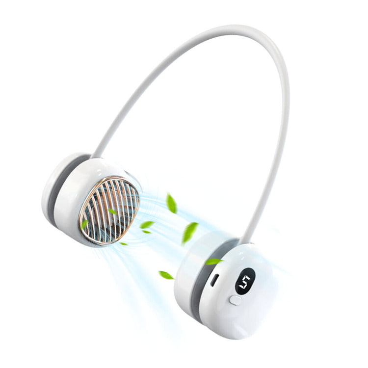 a white headphones with green leaves coming out of it