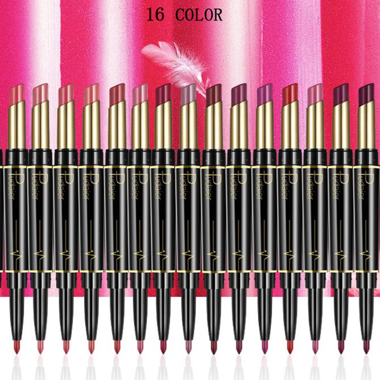 a row of lipsticks on a pink background