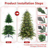 Green Artificial Christmas Tree with Built-In Lights