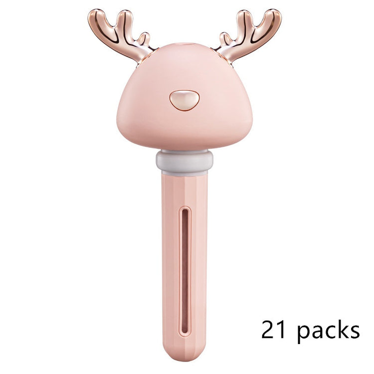 a pink object with antlers