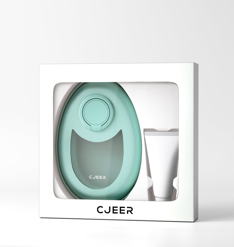 a white box with a blue oval object in it