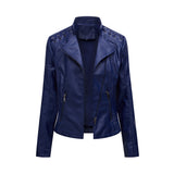 Women's Slim-Fit Faux Leather Motorcycle Jacket