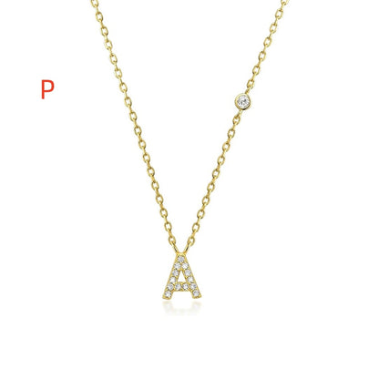 Fashion Jewelry Luxury Gold Color A-Z 26 Letters Necklace CZ Pendant For Women Cute Initials Name Necklace Fashion Party Wedding Jewelry Gift