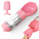 3-in-1 Portable Dog Water Bottle with Bowl and Waste Bag Storage