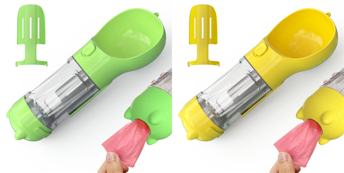 a green and yellow plastic container
