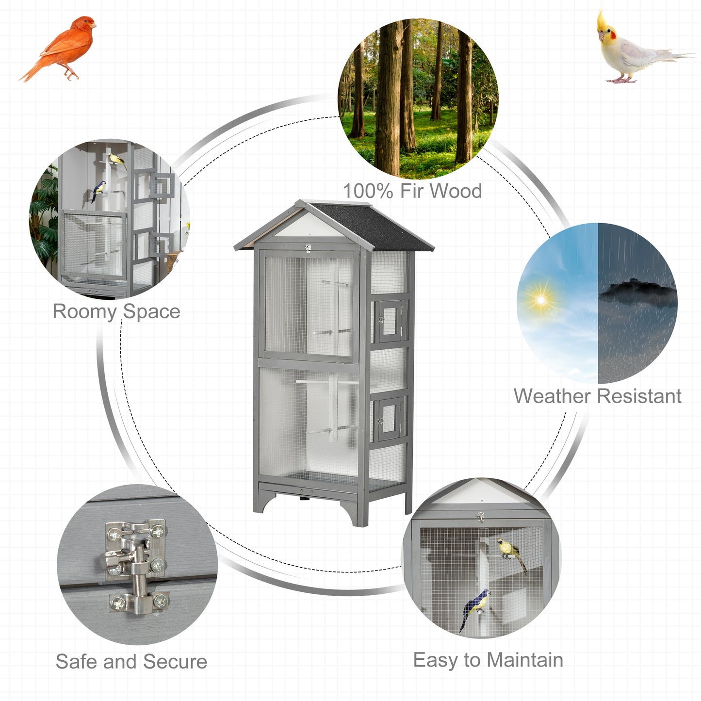 60" Outdoor Bird Cage for Finches