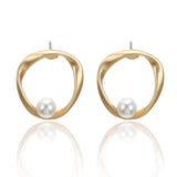 Personality Irregular Round Pearl Earrings