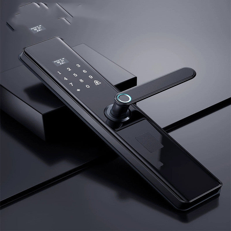 a black door handle with a keypad
