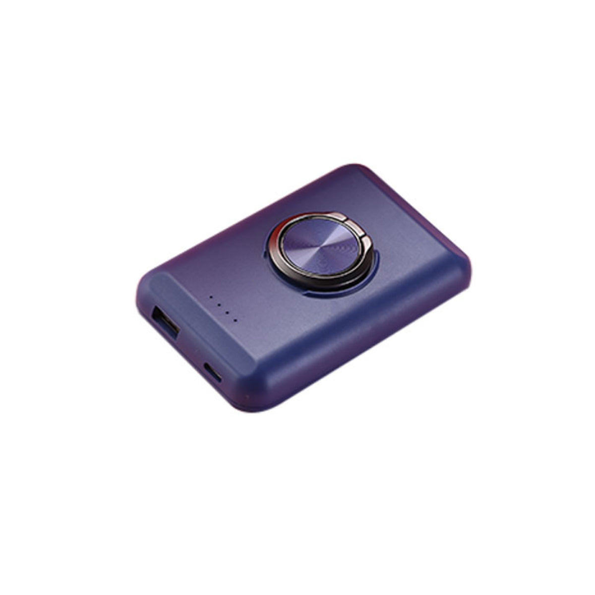 a blue rectangular device with a round knob