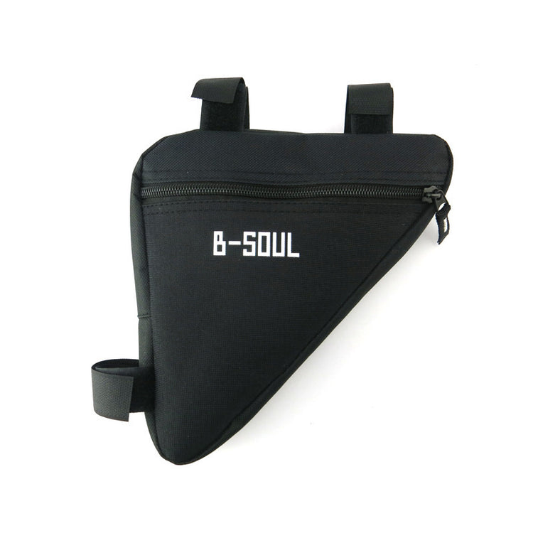 a black bag with a white text