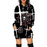 Women's Long Halloween Print Hoodie