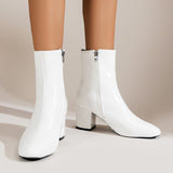 Women's Pointed-Toe Chunky-Heel Mid-Calf Boots