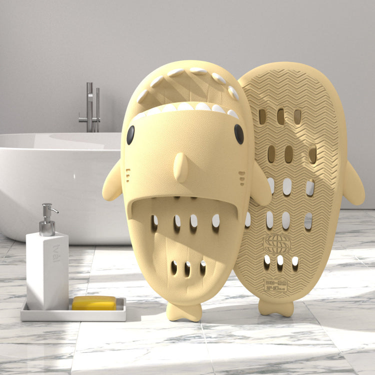 a pair of slippers in a bathroom