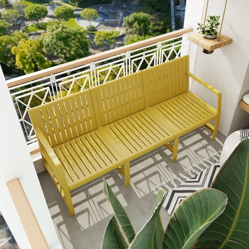 1-Piece Indoor Outdoor Furniture 3-Seater Sofa Waterproof PP Material - Easy Assembly Patio Conversation Set