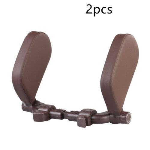 a brown head rest with a white background