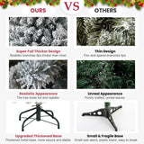 Snow-Flocked Artificial Christmas Tree with Foldable Base
