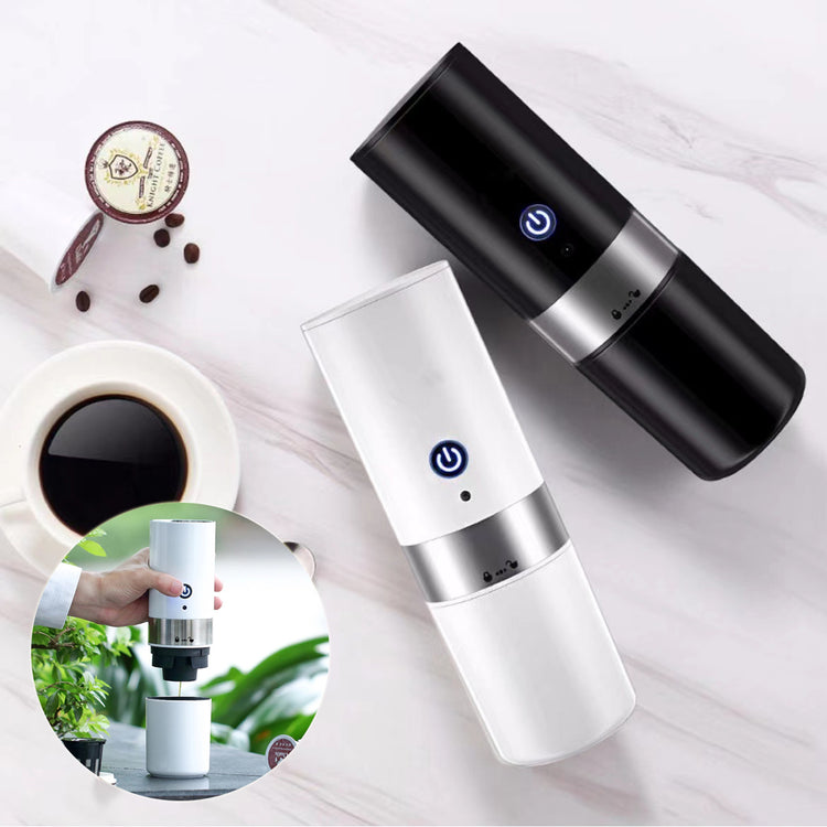 a coffee grinder and a cup of coffee