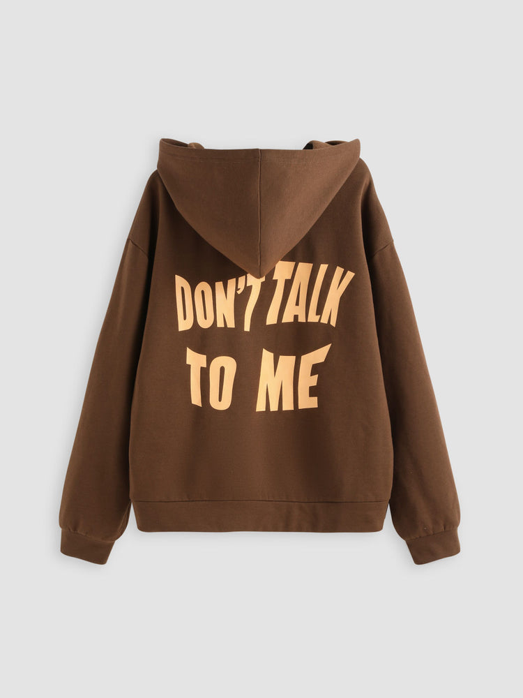 a brown sweatshirt with a hood