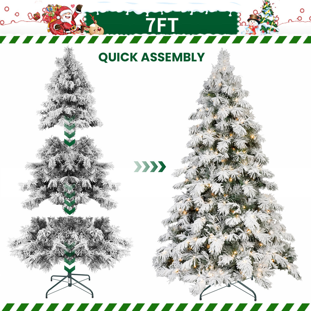 a christmas tree with snow on it