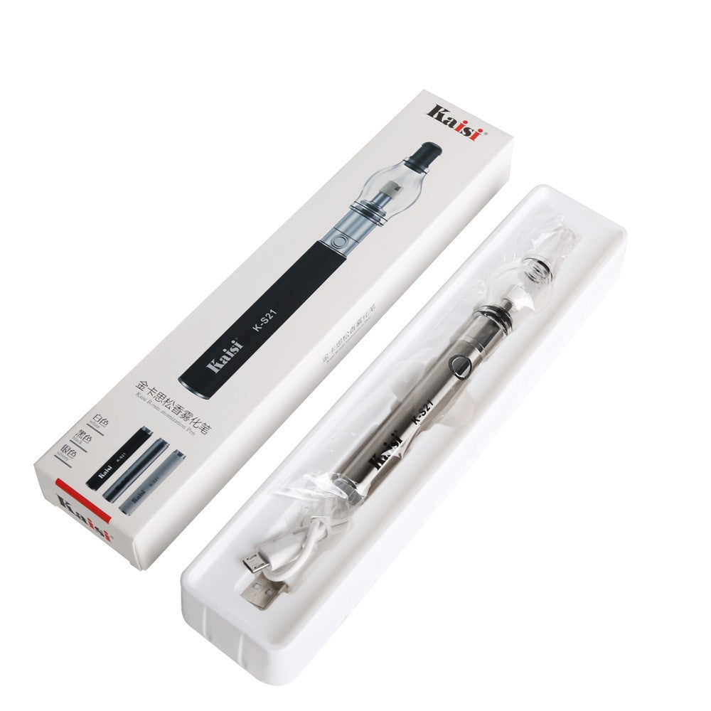 a box with a pen and cables
