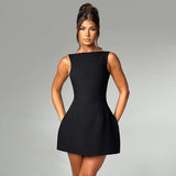 Women's Sleeveless Backless Mini Dress