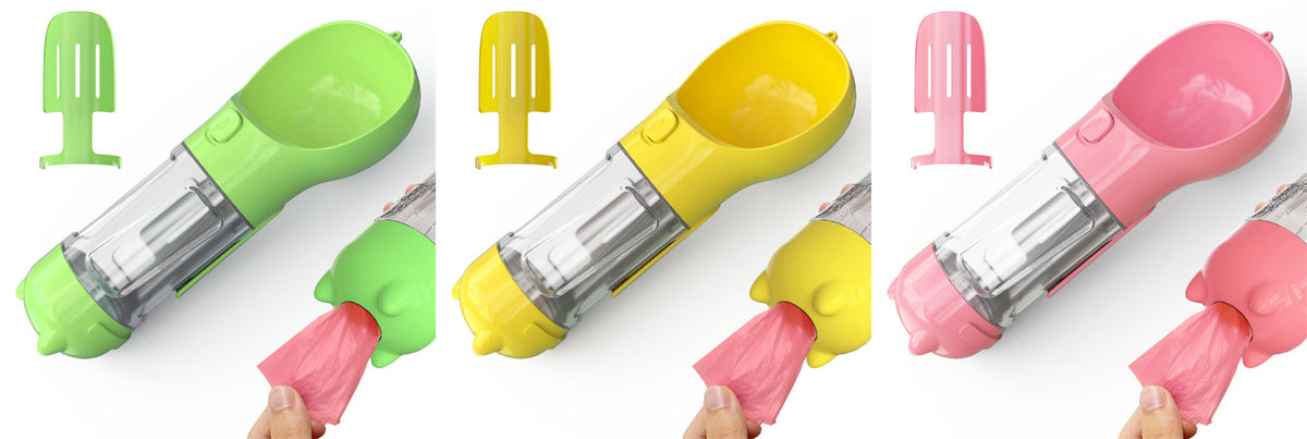 a yellow and green object with a plastic bag