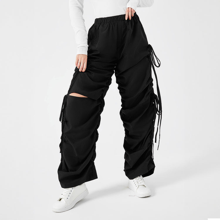 a person wearing black pants