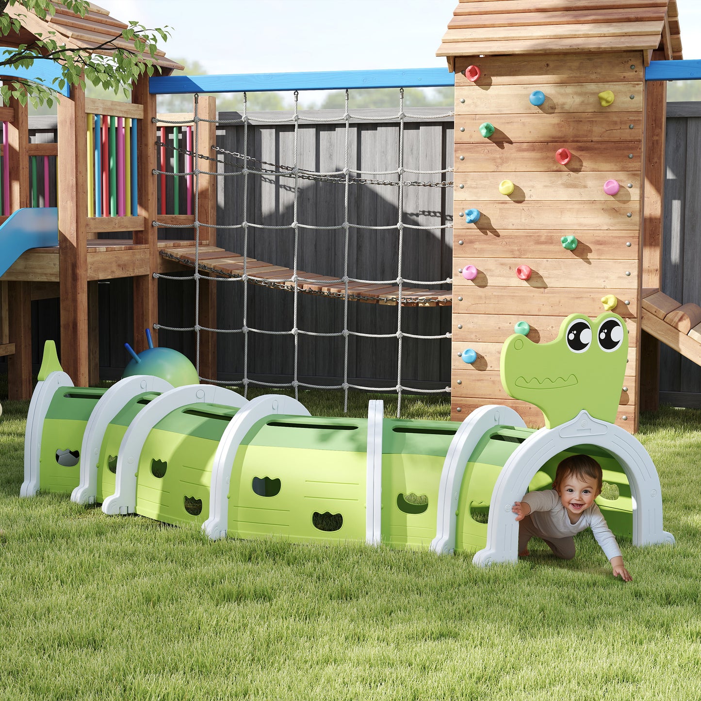 Crocodile Design Kids Play Tunnel for Kids to Crawl Through