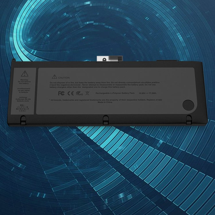 a black battery on a blue background