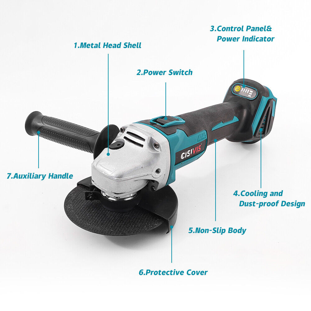 125mm Angle Grinder, Cordless Cut-off Grinder, Grinding Machine, Flex With 21V 2batteries