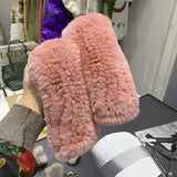 Women's Rex Rabbit-Fur Winter Gloves
