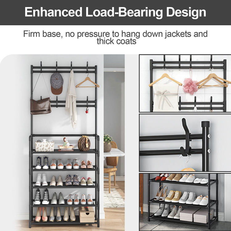 a rack with shoes and swingers