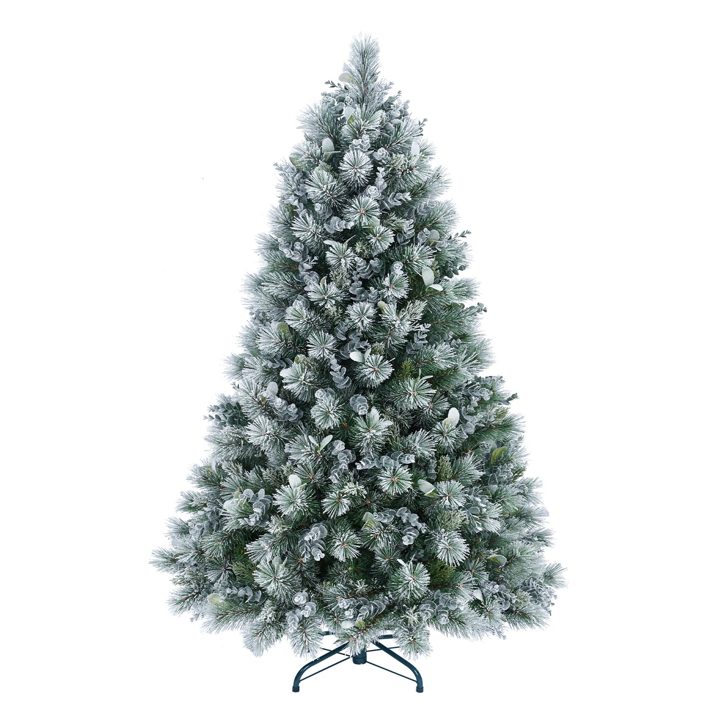 4FT Snow Flocked Christmas Tree Premium Artificial Christmas Tree With 404 Mixed PE Leaves & Tips, Small Realistic Full Pine Unlit Faux Xmas Tree With Snow For Home Office Holiday Decor