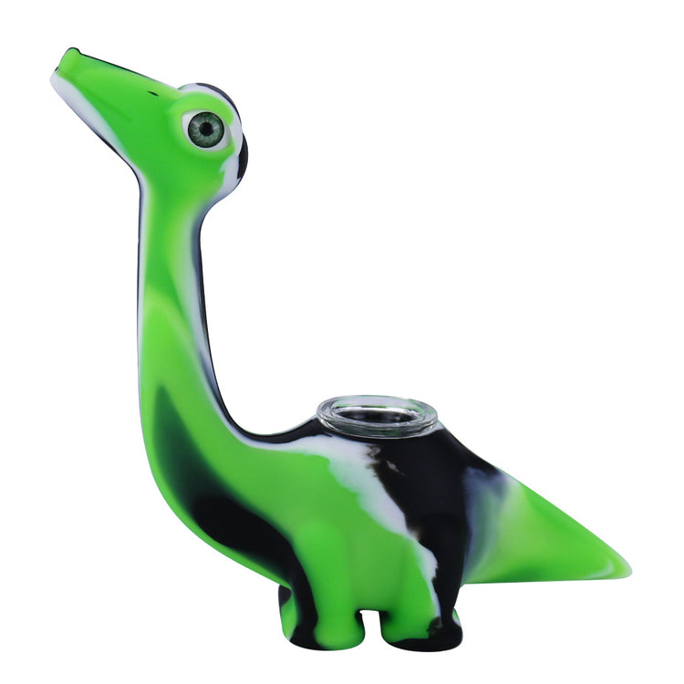 a green and black dinosaur figurine