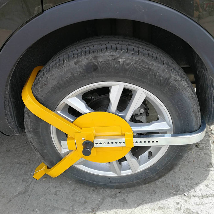a wheel lock on a car