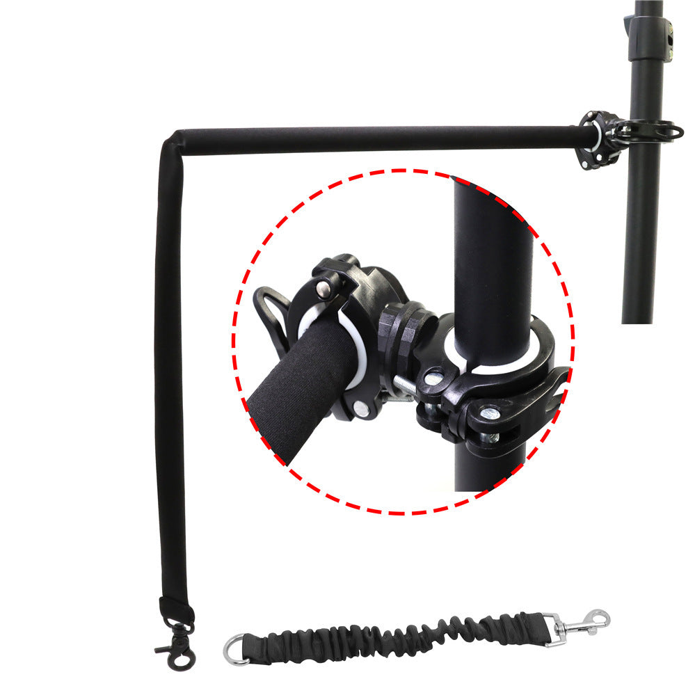 a black pole with a black strap