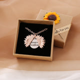 You Are My Sunshine Sunflower Pendant Necklace