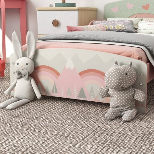 ZONEKIZ Toddler Bed Frame, Kids Bedroom Furniture For Ages 3-6 Years