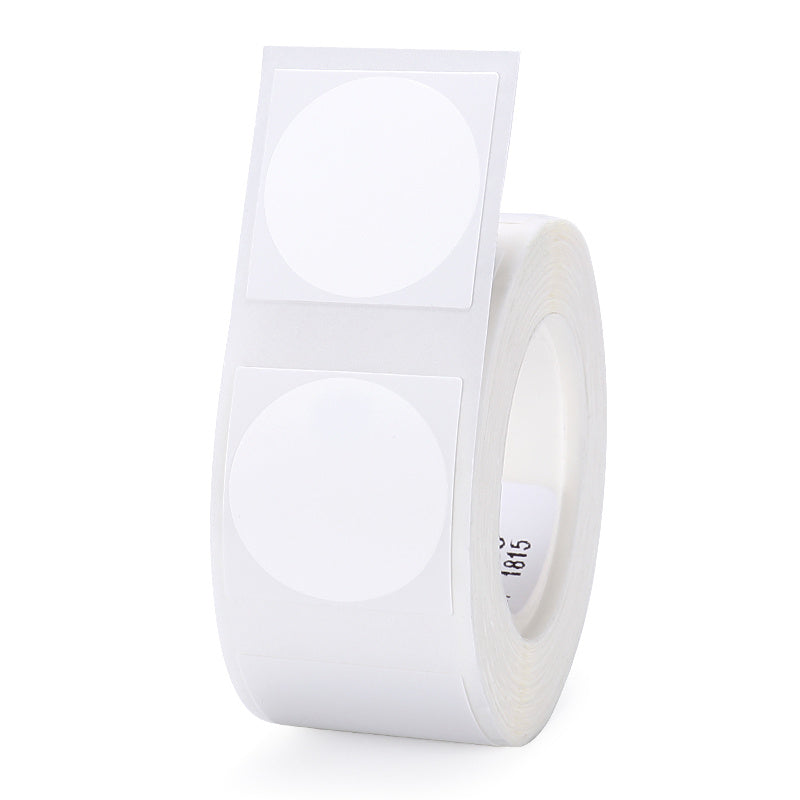 a roll of white labels