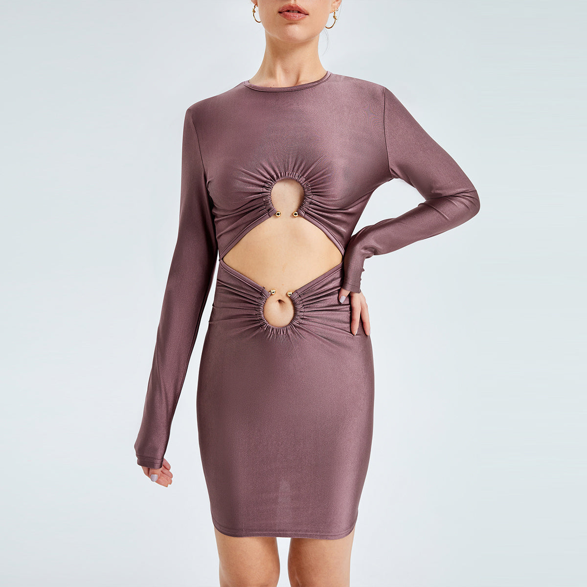 a woman in a dress