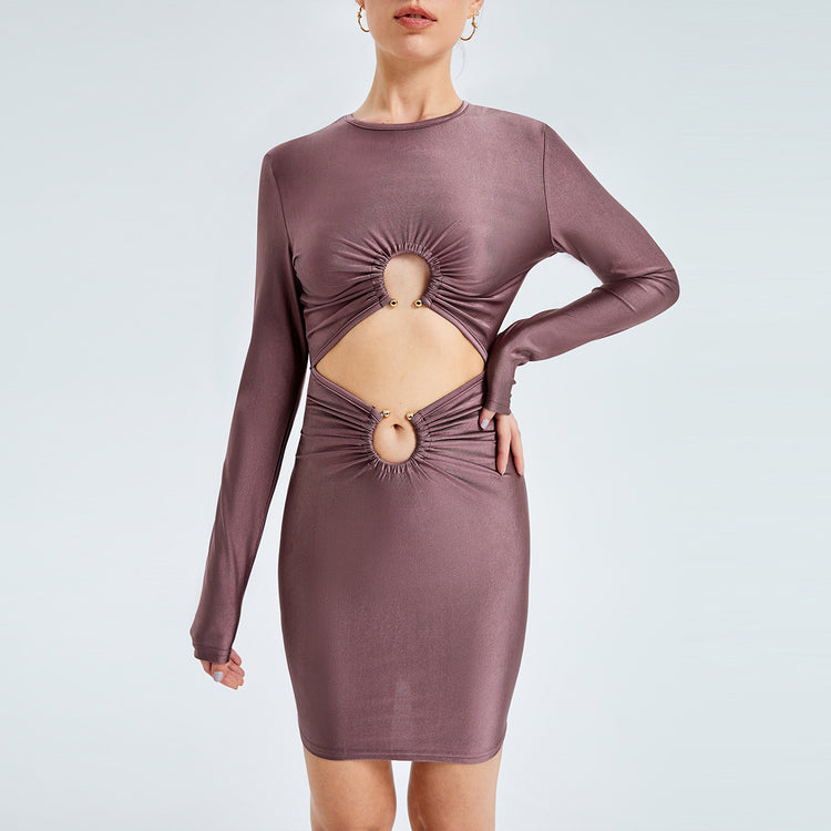 a woman in a dress