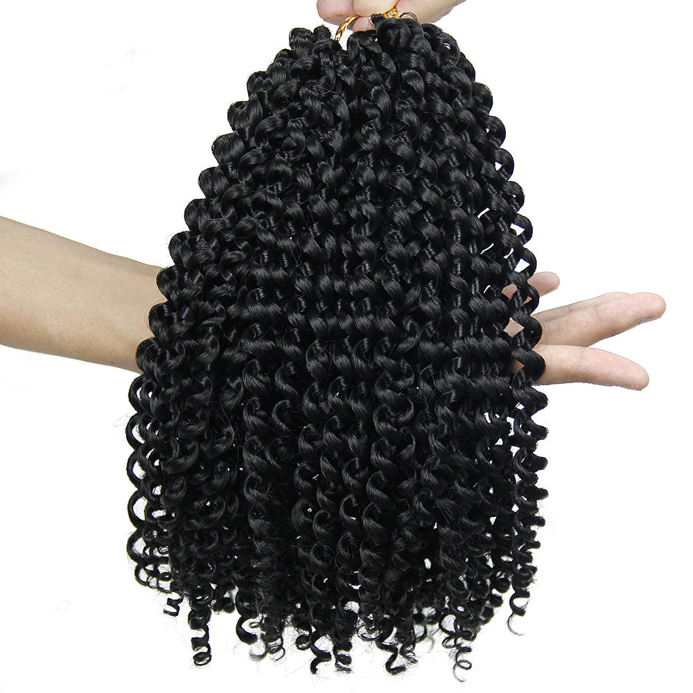 a hand holding a bundle of curly hair