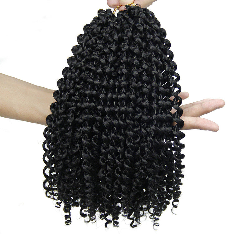 a hand holding a bundle of curly hair