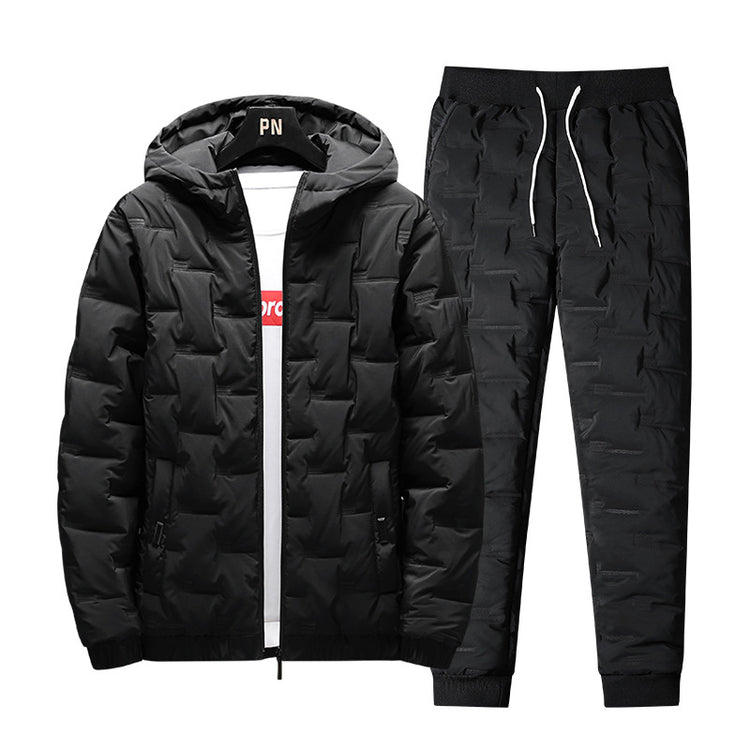 a black jacket and pants